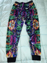 Load image into Gallery viewer, *Tourmaline Colored Sacred Geo Joggers In Crushed Velvet