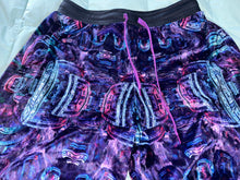 Load image into Gallery viewer, *Royal Purple Sacred Geo Joggers In Crushed Velvet