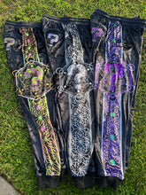 Load image into Gallery viewer, LE66 Sherbert Crushed Velvet Tip Joggers w/ matching embroidery!