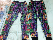 Load image into Gallery viewer, *Tourmaline Colored Sacred Geo Joggers In Crushed Velvet